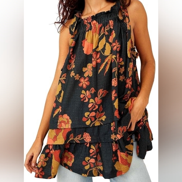 Free People Dresses & Skirts - Free People Medium Fleur Printed Tunic in Twilight Combo